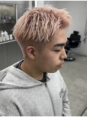 メンズハイトーンカラーホワイトピンク