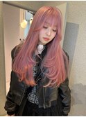 【KASUMI天神美容室】ピンクハイトーン×ロングレイヤーカット