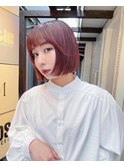 ピンクベージュ／ミニボブ