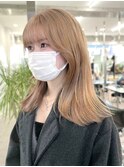 渋谷ミルクティーベージュハイトーンカラーヘーゼルベージュ30代