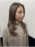 ミルクティーベージュブラウン/ハッシュカット/ロングレイヤー