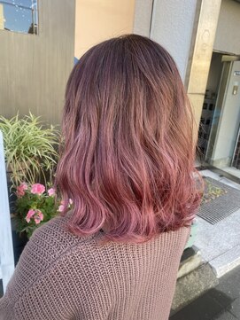 長持ちピンクブラウングラデーション