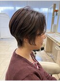 40代50代60代ひし形小顔ショートボブ白髪ぼかしボリュームUP