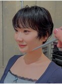 丸みショート・ボブ/丸顔/前髪あり/絶壁解消/20代/30代