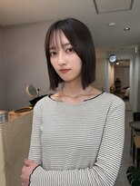 クイ(quii) ★韓国ヘアタッセルボブ前髪顔周りグレージュ縮毛矯正