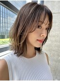 20代30代ボブ/ミディアムレイヤー／グレージュ/透明感/天神/大名