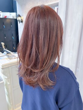 キャアリー(Caary) 福山20代30代髪質改善ストレートレイヤーカットピンクベージュ