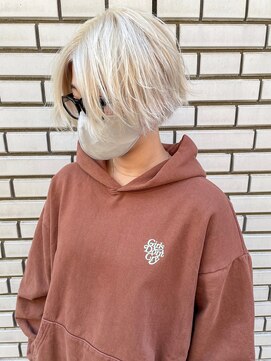 ディーカヘアーセンダイ(Di KA HAIR sendai) ショート/ボブ/ブロンド/ホワイトミルクティー/金髪/透明感