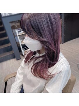 ユナイテッドビューティー 金沢(UNITED BEAUTY) 韓国フロントレイヤーカット、パープルカラー