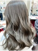 美髪こなれミディネビージュホワイトグレージュワンホン韓国風