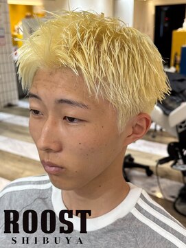 ルースト 渋谷店(ROOST) スパイキーショート×ブリーチ２回抜きっぱスタイル