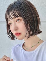 サンド 池袋 2nd(sand) 地毛風カラー黒髪切りっぱなしボブ/小顔ショートボブ/池袋