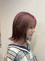 ピンクグレージュ×外はねロブ