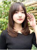 20代30代40代◎前髪パーマ韓国風巻きくすみベージュお団子ヘア