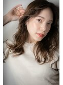 くすみベージュニュアンスパーマ韓国風巻きロングv越谷30代40代