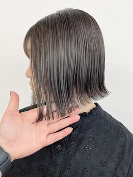 モリオフロムロンドン 松戸店(Morio from London) 【松戸 松田】赤み消しオリーブグレージュ 切りっぱなしボブ