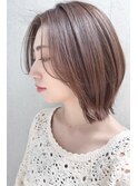 20代30代40代　外ハネ　ミディアムボブ　簡単スタイリング