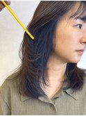 インナーカラーブルー×レイヤーカット＊透明感カラー/明大前