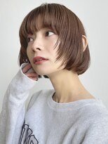 トルネード(TORNADO) 顔まわりレイヤー×透明感ブラウンの丸みミニボブ