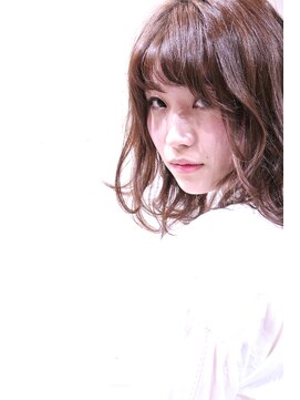 ホラン(HoLan) 【HoLan】pinkベージュ♪アンニュイうぶバングxセミウエット☆