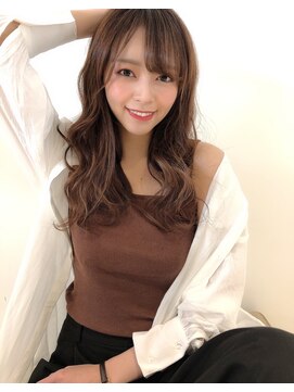 チョビー 銀座(chobii) グレージュ/デジタルパーマ/ゆるふわロング/大きめ/高柳