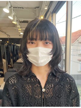 アクアオモテサンドウ(ACQUA omotesando) ＊くびれウルフヘア！黒髪ミディアムウルフカットウルフレイヤー