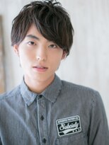 モッズヘアメン 名護大東店(mod's hair men)&nbsp;ミルクチョコレート七三分け無造作パーマのミニウルフg名護大東