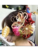 サイドに編みこみヘア