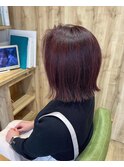 外ハネ切りっぱなしボブ大人ピンクカラー【カミケンネクスト】