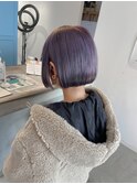 ラベンダー×ミニボブ×ダブルカラー×パールラベンダー