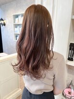 キャアリー(Caary)&nbsp;福山人気ほんのりピンクベージュ温かみカラーゆる巻きロング20代