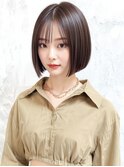 ウォームブラウン美髪ワンレン切りっぱなしボブA7北浦和20代30代