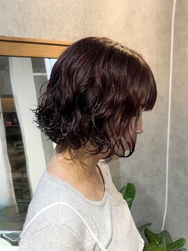 マージュ ギンザ(marju GINZA) 〇ボブ×パーマ×ワインレッドカラー 最強の組み合わせ!
