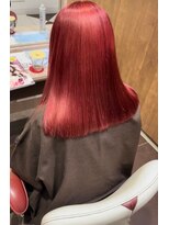 アース 郡山コスモス通り店(HAIR&MAKE EARTH) チェリーレッドのツヤストレートロブ