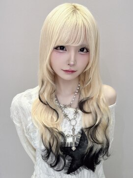 ヘアーグランデシーク(Hair Grande Seeek) ホワイトブロンド×エンドブラック×レイヤーカット