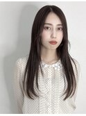 ストレートロング 黒髪ロング 軽めロング レイヤーカット