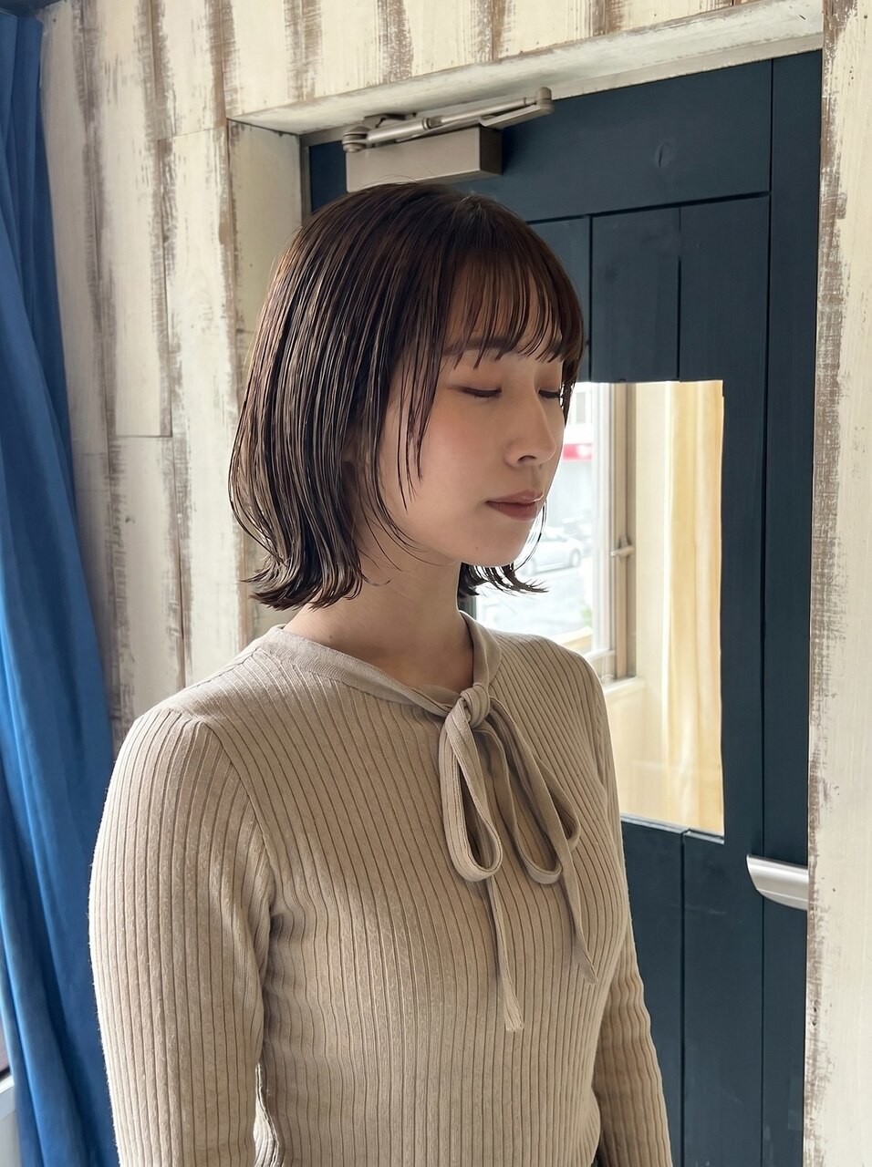 ボブさん 和歌山/ボブ】20代 不器用さん こなれ外はね透明感カラー：L292889281