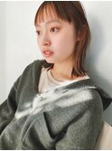 〈スタイリング簡単〉オン眉シースルーバング×切りっぱなしロブ