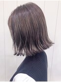ラベンダーグレージュ切りっぱなしボブ_プリカール_ba310401