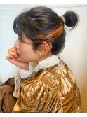 お団子ヘアをお洒落に♪