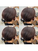40代50代ナチュラルショートスタイル◎大人ブラウン