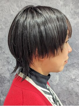 ロム マッシュショートレイヤー/アッシュブラック/30代40代