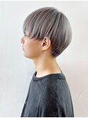 マッシュ短髪ブルーグレージュグレージュカラー_ba476461