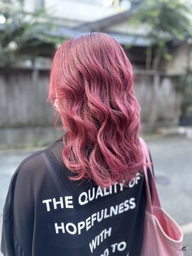 ジウ 上通り(JIU) 20代30代小顔ゆるふわロンググレージュインナーカラーパープル