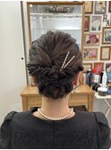 アップスタイル 結婚式アレンジ ゆるふわ