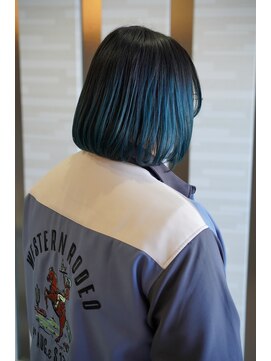 ムゥフ ヘアーアンドアイラッシュ(mouf hair&eyelash) グラデーションカラー×ネイビーブルー Gradient color x navy