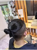刈り上げ×お団子メンズヘアー
