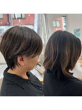 ミエル ヘア 新宿(miel hair) 白髪ぼかしショート【新宿】