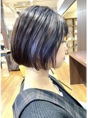小顔ショートボブ×ラベンダーカラー★中村大輔