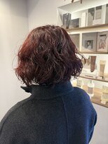 トルヴェ(Toruve)&nbsp;◇MIXパーマボブ　ボリュームUPで若見え　洗練ボルドーカラー